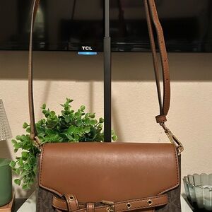 Michael Kors Brown and Tan Crossbody Bag